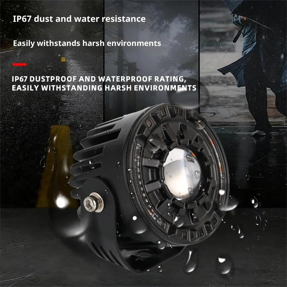 30W LED Motorcycle Headlight 3 Color Modes IP67 Waterproof Die Cast Aluminum Front Lamp - 4