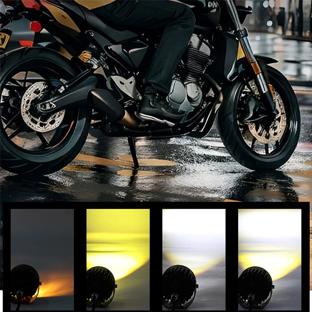 30W LED Motorcycle Headlight 3 Color Modes IP67 Waterproof Die Cast Aluminum Front Lamp - 6