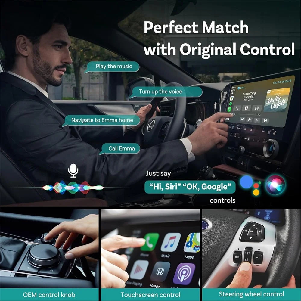 2 in 1 Wireless CarPlay Android Auto Adapter Wired to Wireless Smart USB Dongle for iPhone and Android - 4
