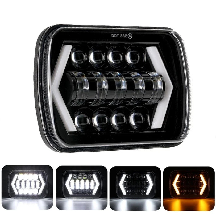 7 Inch LED Headlight with Arrow Turn Signals High Low Beam Offroad Driving Light Daytime Running Lamp - 1