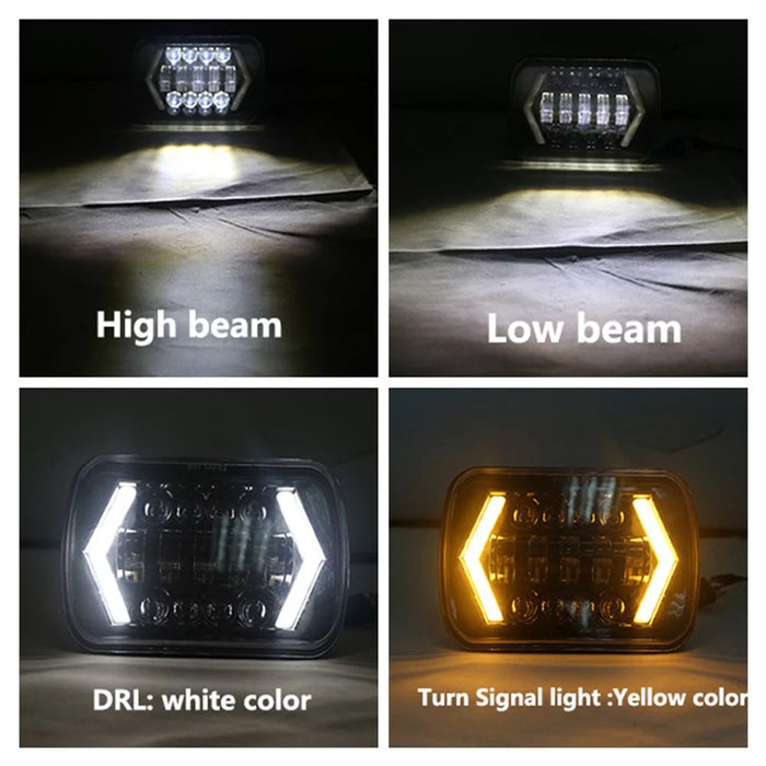 7 Inch LED Headlight with Arrow Turn Signals High Low Beam Offroad Driving Light Daytime Running Lamp - 2