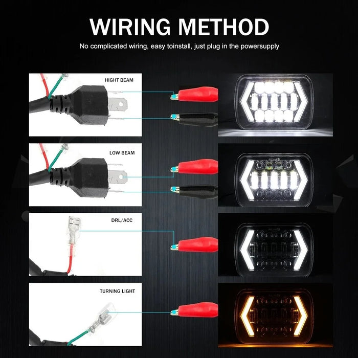 7 Inch LED Headlight with Arrow Turn Signals High Low Beam Offroad Driving Light Daytime Running Lamp - 6
