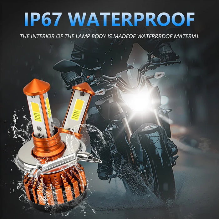 C01 White Yellow Dual Color 3-Sided LED Spotlight Waterproof High Brightness Motorcycle Headlight - 3