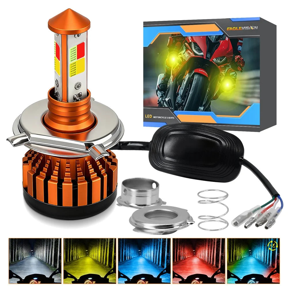 C01 Yellow White Blue Red Multi Color LED Spotlight IP67 Waterproof Aluminum Alloy Motorcycle Headlight - 1