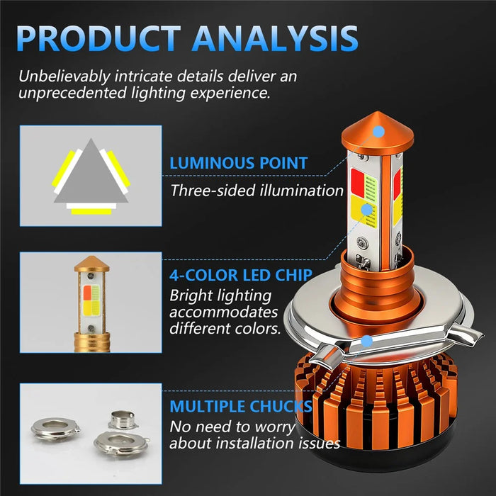 C01 Yellow White Blue Red Multi Color LED Spotlight IP67 Waterproof Aluminum Alloy Motorcycle Headlight - 4