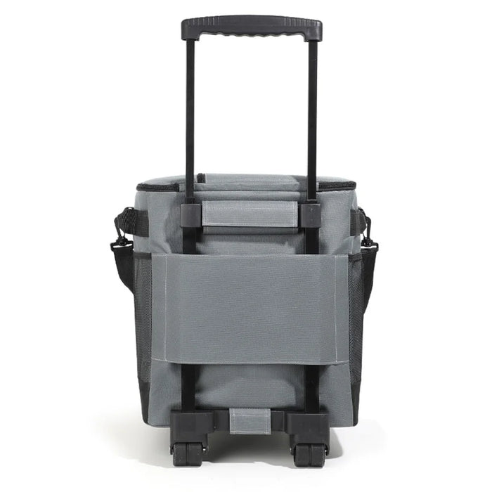 Wheeled Cooler Box 35L Large Capacity Oxford Fabric Insulated Rolling Trolley for Car Travel Outdoor - Dark Grey - 2