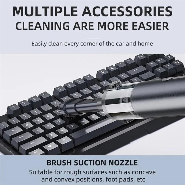 Portable Car Vacuum Cleaner 16000Pa High Suction Handheld Cordless Vacuum Blower for Auto / Home Cleaning - Grey - 2