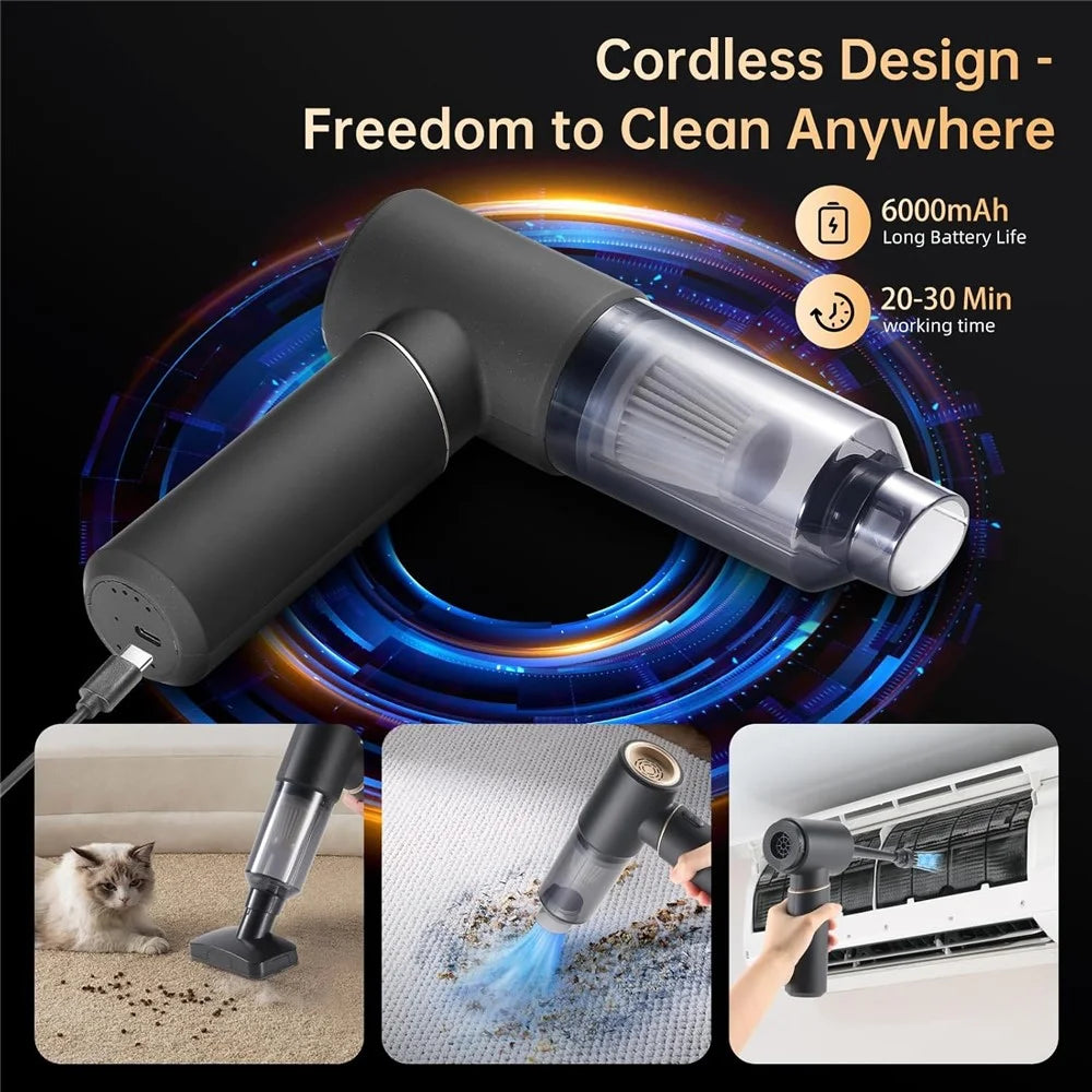 Portable Car Vacuum Cleaner Suction Blowing 2 in 1 High Power 22000Pa Wireless Cleaner for Auto / Home - 5