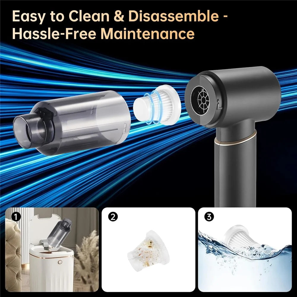 Portable Car Vacuum Cleaner Suction Blowing 2 in 1 High Power 22000Pa Wireless Cleaner for Auto / Home - 7