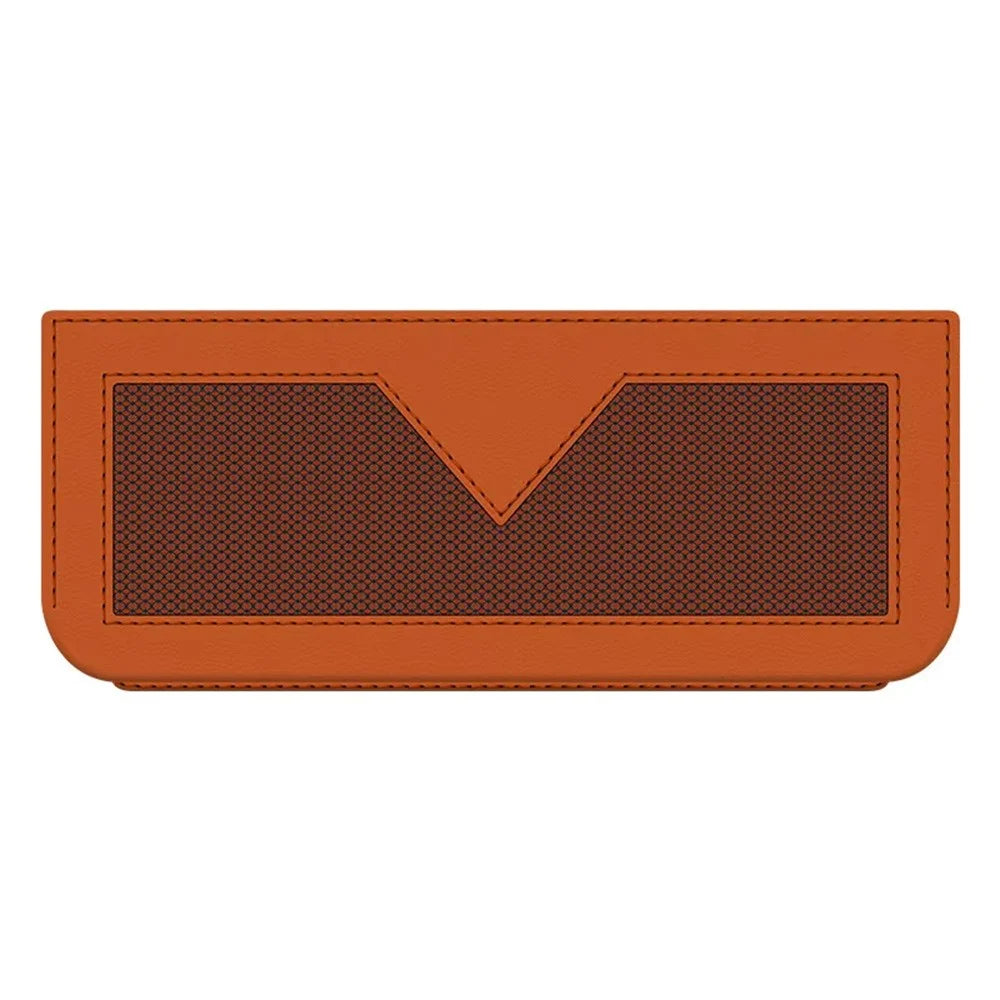 PU Leather Car Storage Bag Multi-Functional Mesh Pouch Adhesive Phone Holder for Vehicle Interior Organization - Orange - 1