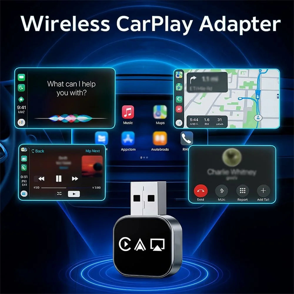 Q1AS 3 in 1 Airplay Smart AI Box for Apple CarPlay Android Auto Wired to Wireless Adapter - Silver - 3
