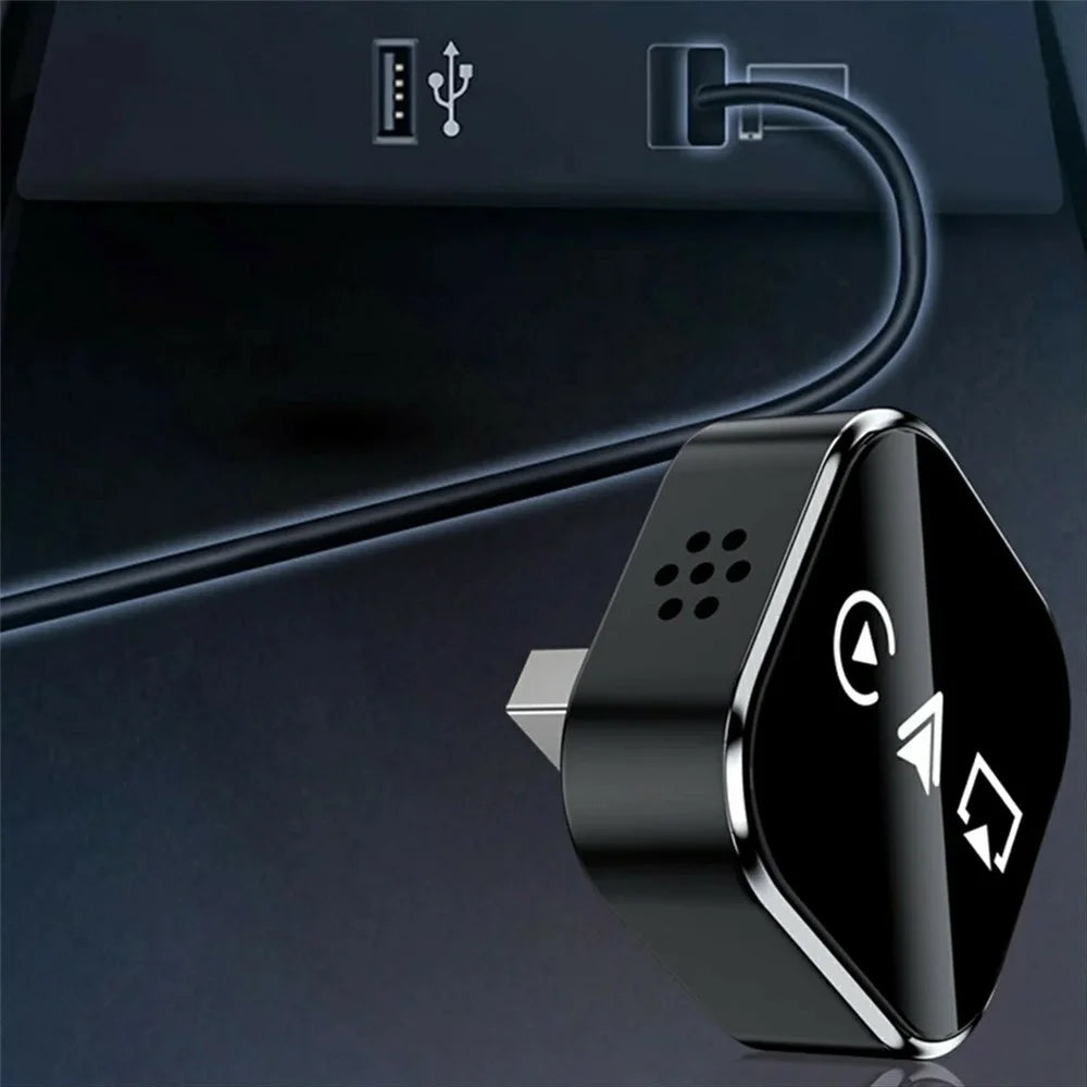 Q1A 3 in 1 Airplay Smart AI Box CarPlay Android Auto Wireless Bluetooth-compatible Adapter - Black - 7