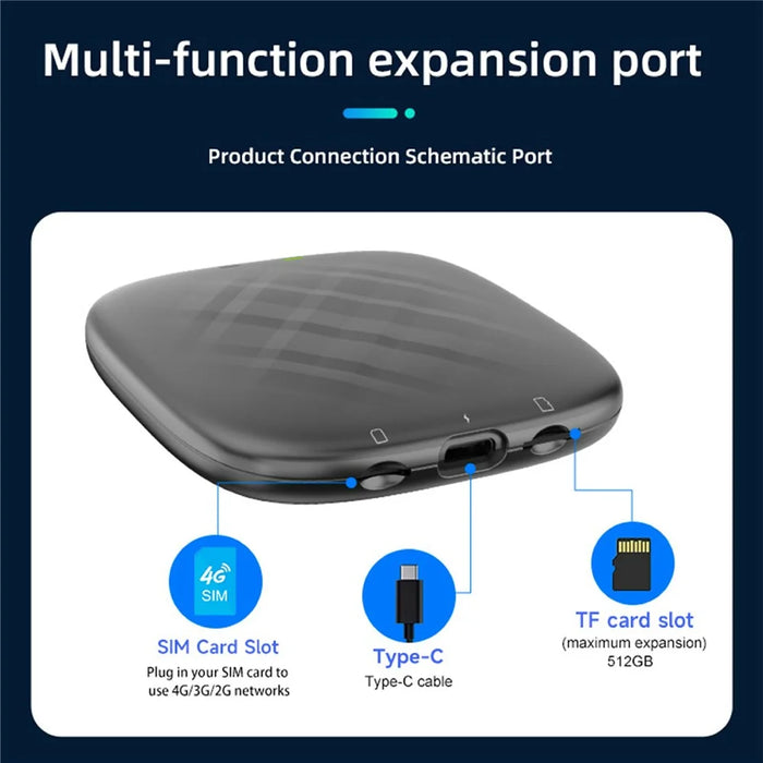 CPC200-TBox 4G LTE 4+64GB Car Play Mini Ai TV Box Android 13 Wireless Car Play Android Auto Adapter for Audi BMW Mazda Toyota Netflix YouTube - 7