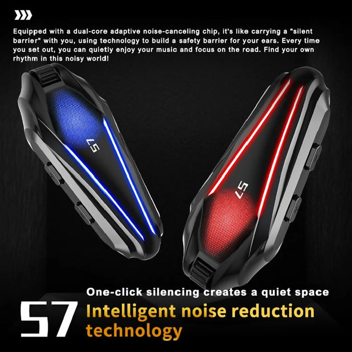 S7 PRO Motorcycle Helmet IP67 Waterproof Bluetooth-Compatible Headset Intercom with 2 in 1 Mic - 5