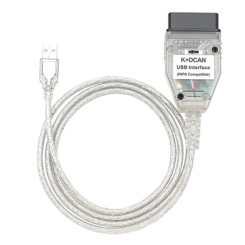 K + DCAN K-CAN FTDI Chip for E60 / E61 / E83 / E81 / E87 OBD2 Auto Car Diagnostic Tool OBD 2 Scanner USB Interface Cable - White - 1