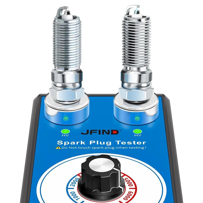 JFIND JF109 13mm Double Hole Spark Plug Tester 110V / 220V to 12V Car Motorcycle Detector Ignition Plug Analyzer - EU Plug - 4