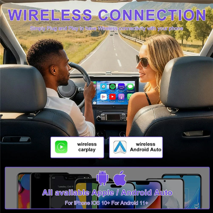 CP025 2 in 1 Wireless CarPlay Android Auto Adapter Wi-Fi 6 5GHz Car Connectivity Module Wired to Wireless Plug Play Car Link Box - Black - 3