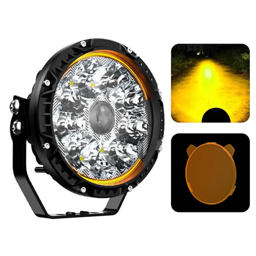 5 Inch LED Spotlight High Power Laser Beam Light Off-road Vehicle Modified Parts for Motorcycle Car - Yellow Light / Lamp Cover - 1