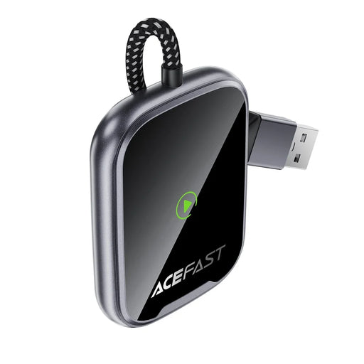 ACEFAST QC1 USB-A CarPlay Wireless Adapter for Apple CarPlay  /  Android Auto Wire to Wireless Converter - Metal Gray - 2