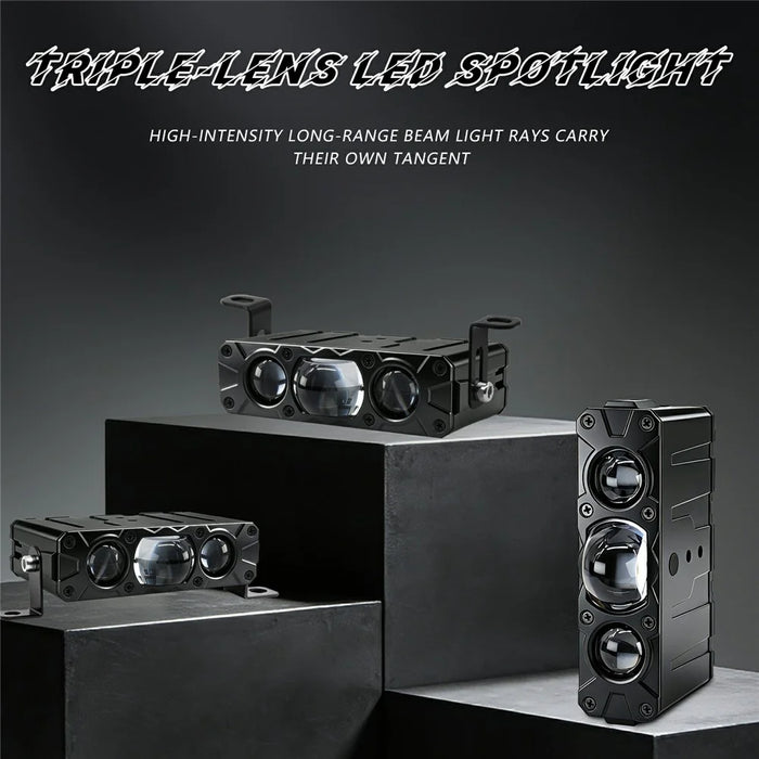 M5 90W High Power Car Grille Light High Low Beam IP68 Waterproof Triple Lens LED Spotlight - 3