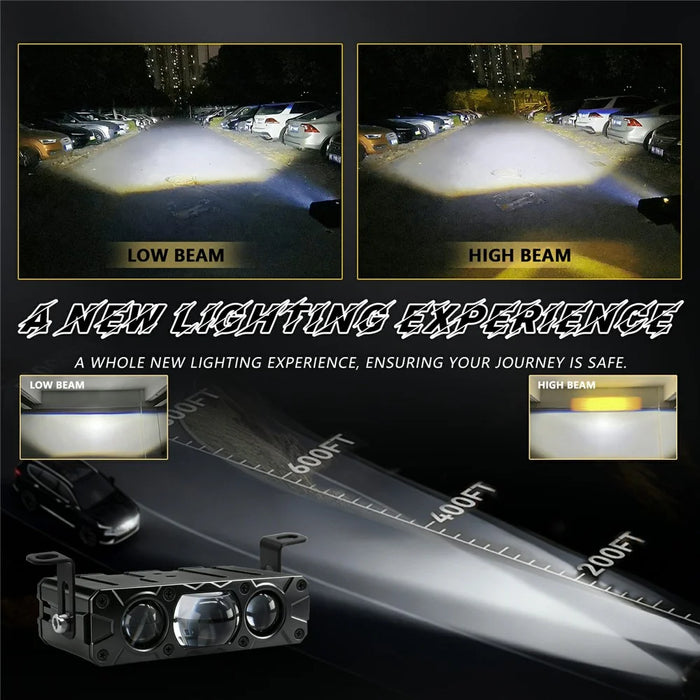 M5 90W High Power Car Grille Light High Low Beam IP68 Waterproof Triple Lens LED Spotlight - 4