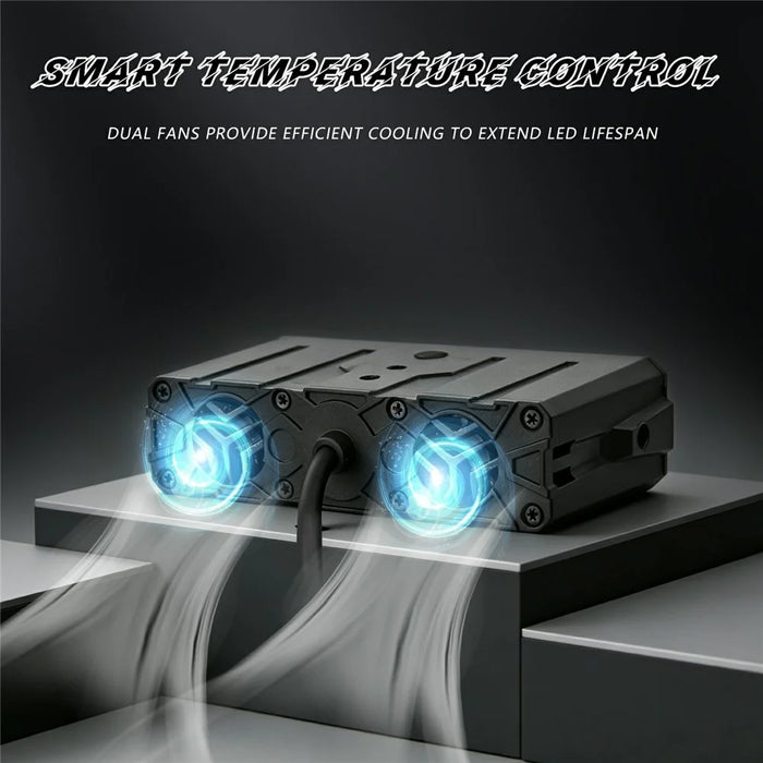 M5 90W High Power Car Grille Light High Low Beam IP68 Waterproof Triple Lens LED Spotlight - 7