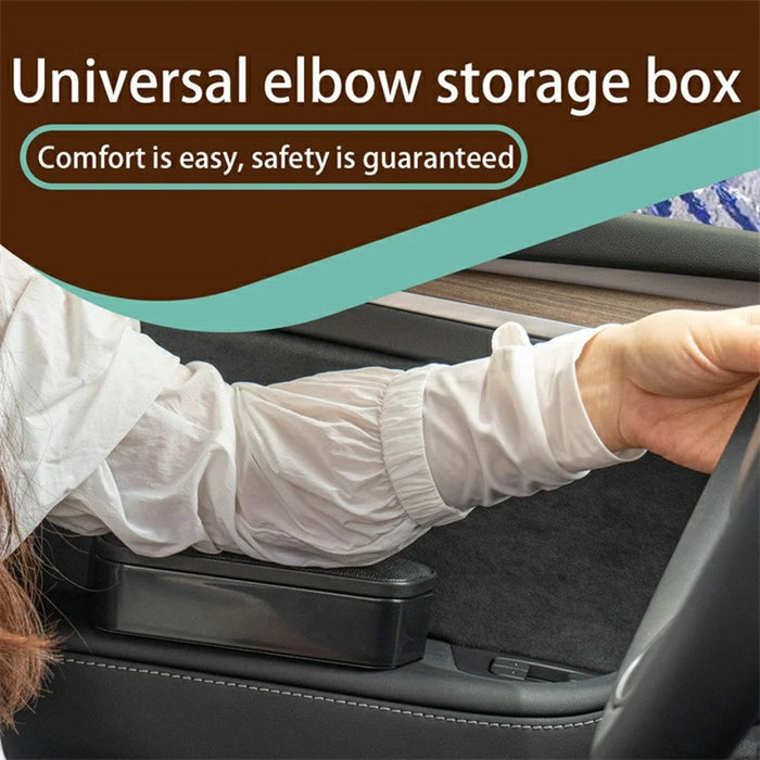Multi-Functional Storage Car Armrest Elbow Pad Height-Adjustable Vehicle Armrest Box Cushion - Black - 2
