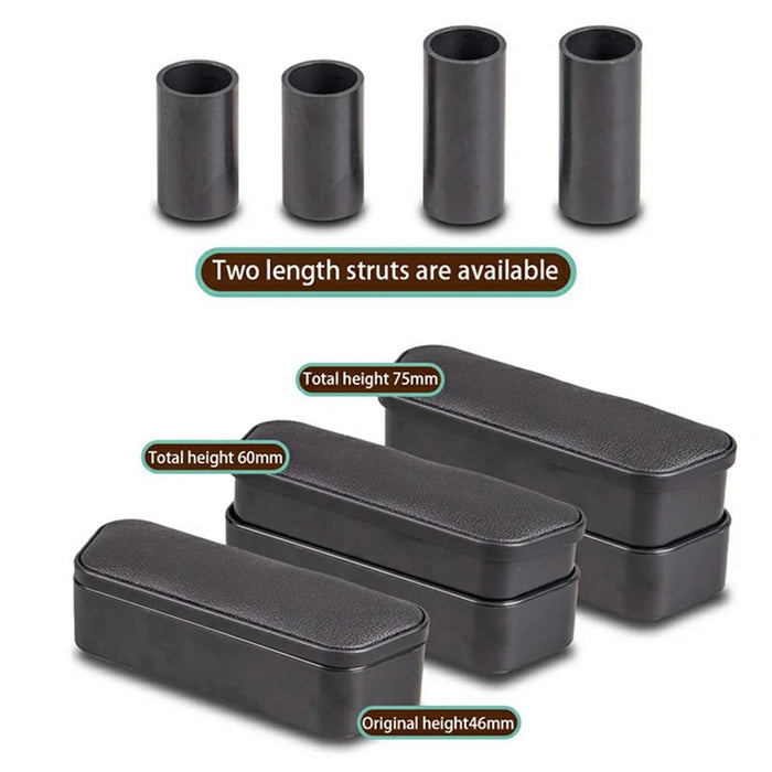 Multi-Functional Storage Car Armrest Elbow Pad Height-Adjustable Vehicle Armrest Box Cushion - Black - 4