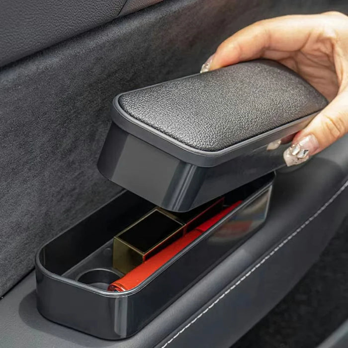 Multi-Functional Storage Car Armrest Elbow Pad Height-Adjustable Vehicle Armrest Box Cushion - Black - 6