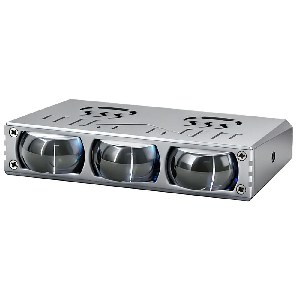 S10 1Pc 45W 3-LED Ultra Thin Car Grille Light with Cooling Fan Dual Color Motorcycle Auxiliary Driving Lamp - 1