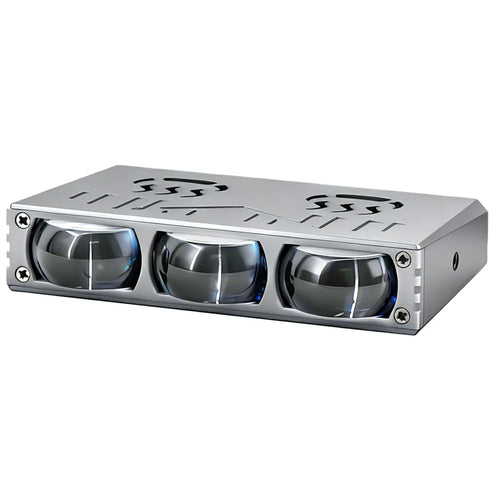 S10 1Pc 45W 3-LED Ultra Thin Car Grille Light with Cooling Fan Dual Color Motorcycle Auxiliary Driving Lamp - 1