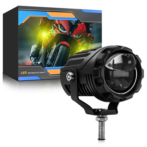 S9 1Pc 50W Dual Lens Motorcycle Spotlight Aluminum Alloy Housing High Low Beam LED Auxiliary Light - 1