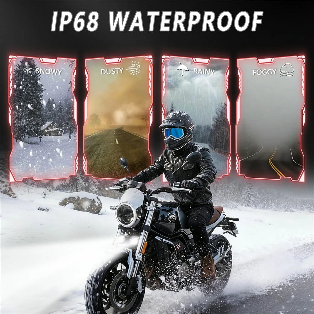 S9 1Pc 50W Dual Lens Motorcycle Spotlight Aluminum Alloy Housing High Low Beam LED Auxiliary Light - 3