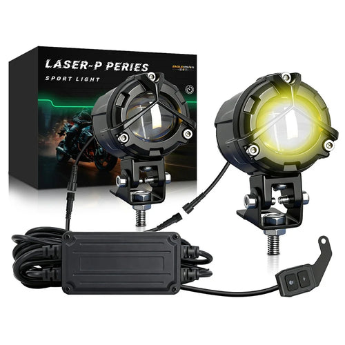 S8 2Pcs 40W High Low Beam Motorcycle Spotlight LED Auxiliary Lights Kit with Wire Harness Switch - 1