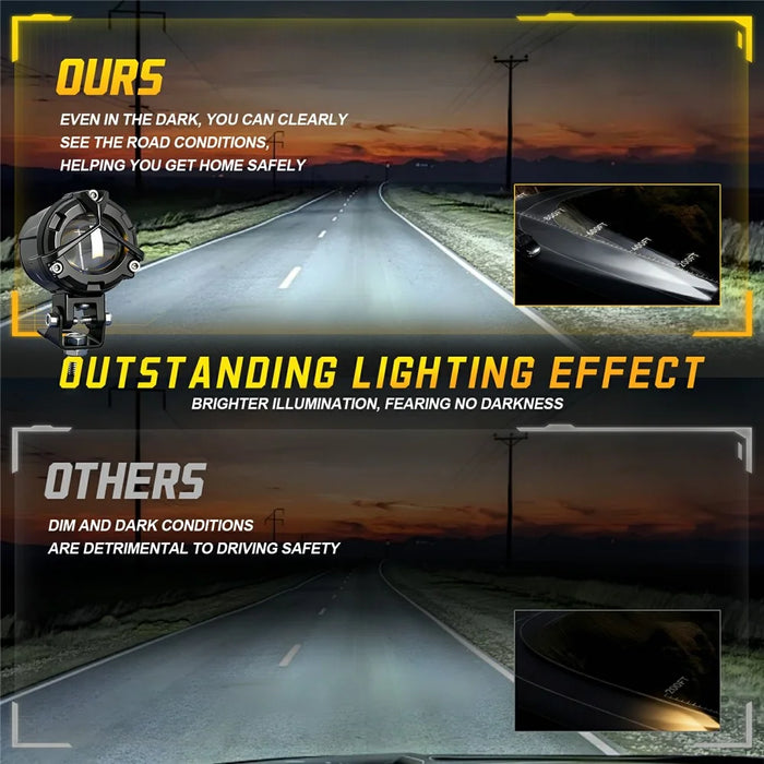 S8 1Pc 20W Motorcycle Spotlight Dual Color Temperature LED Auxiliary Lamp IP68 Waterproof - 4