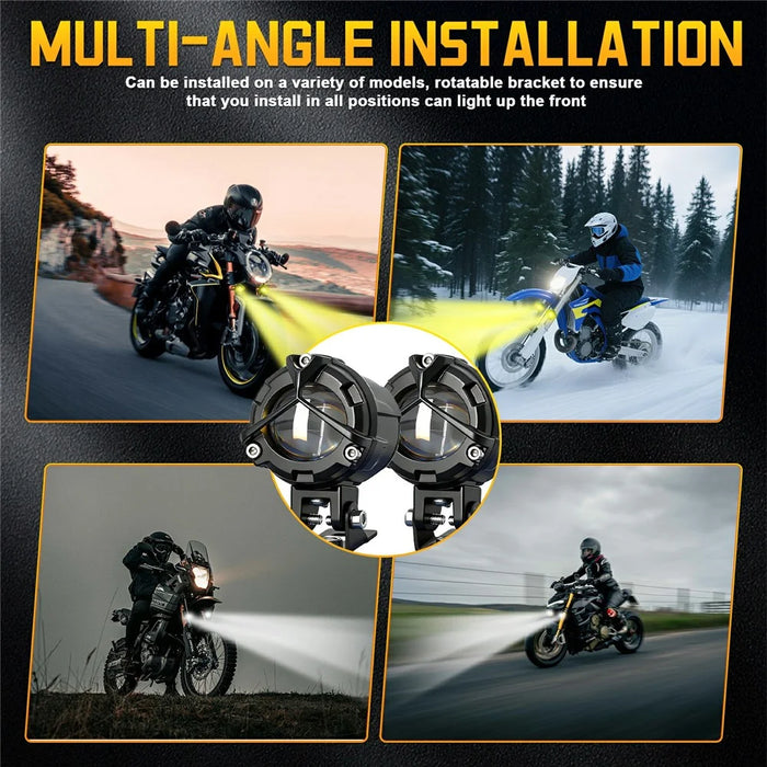 S8 1Pc 20W Motorcycle Spotlight Dual Color Temperature LED Auxiliary Lamp IP68 Waterproof - 5