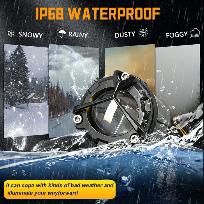 S8 1Pc 20W Motorcycle Spotlight Dual Color Temperature LED Auxiliary Lamp IP68 Waterproof - 7
