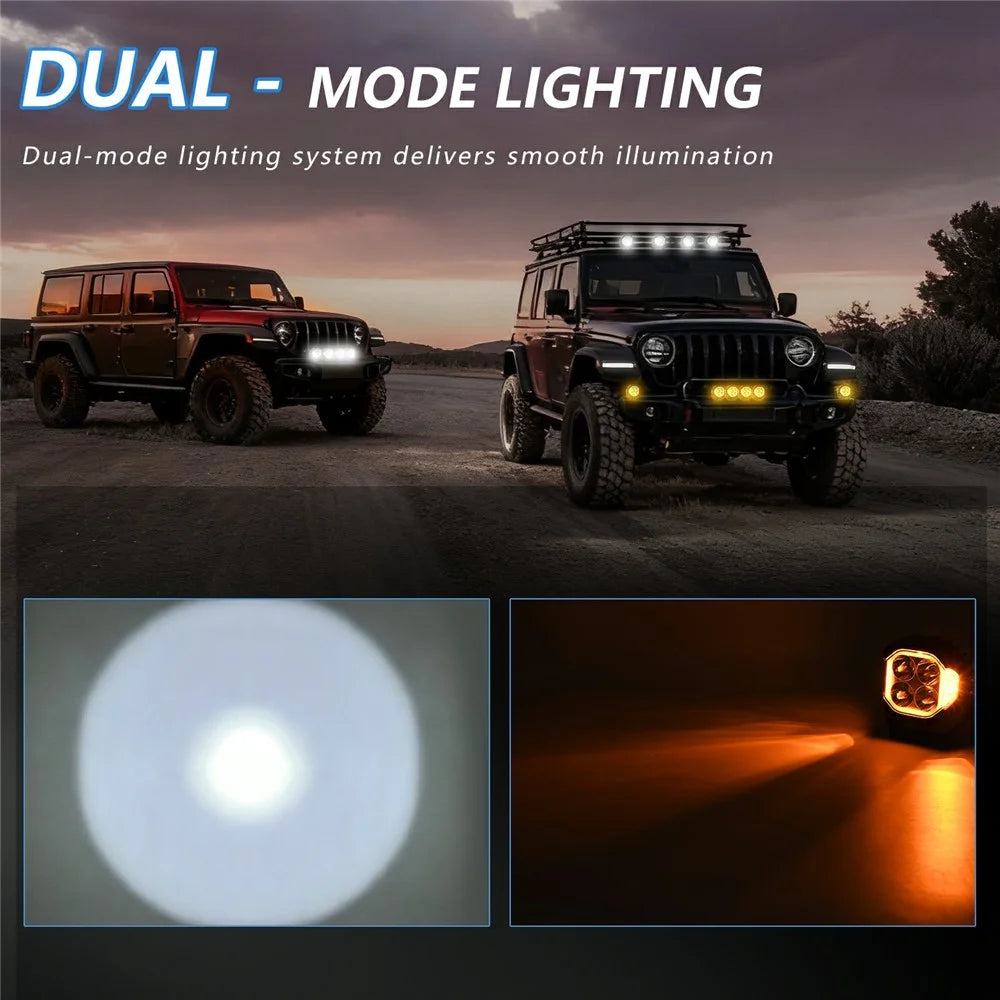E8 1Pc 40W LED Off-Road Spotlight IP68 Waterproof Aviation Grade Aluminum Alloy Angel Eyes Car Flood Lamp - 3