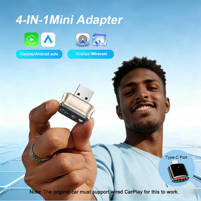 M70 4 in 1 Smart Screen Mirroring Adapter Car Play  /  Android Auto Wired to Wireless Converter for AirPlay  /  Miracast - 2