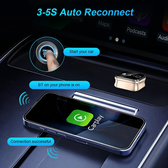 M70 4 in 1 Smart Screen Mirroring Adapter Car Play  /  Android Auto Wired to Wireless Converter for AirPlay  /  Miracast - 4