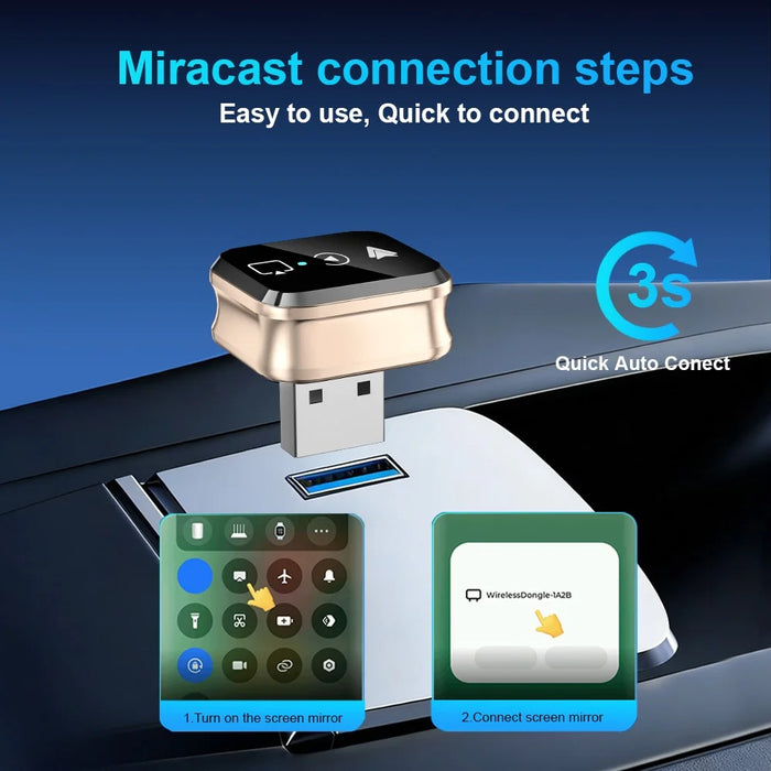 M70 4 in 1 Smart Screen Mirroring Adapter Car Play  /  Android Auto Wired to Wireless Converter for AirPlay  /  Miracast - 7