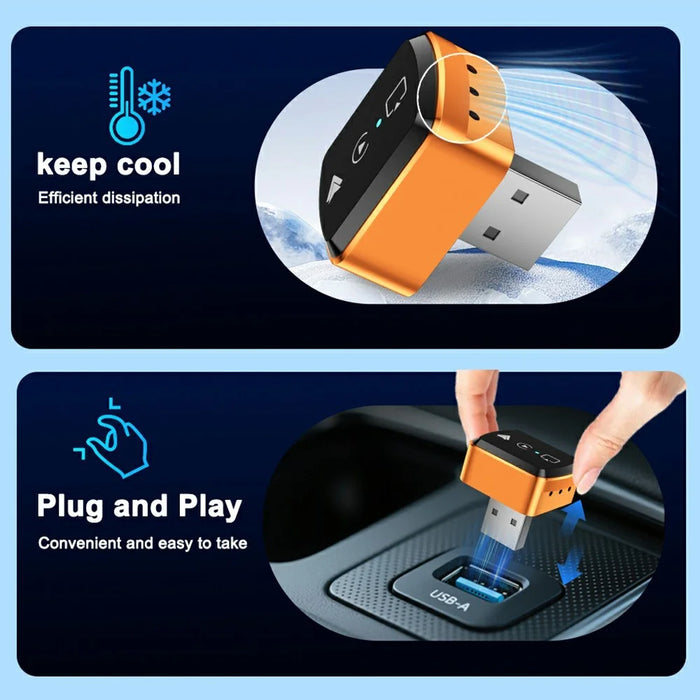 M71 4 in 1 Smart Screen Mirroring Adapter AirPlay  /  Miracast for Vehicles Car Play  /  Android Auto Wired to Wireless Converter - Orange - 6
