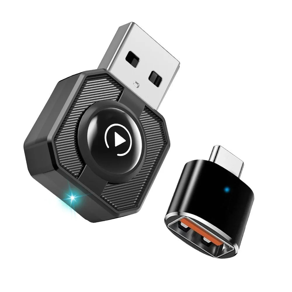 M32 2 in 1 AI Box Wireless Car Adapter for Car Play / Android Auto Vehicles Wired to Wireless Converter - Black - 1