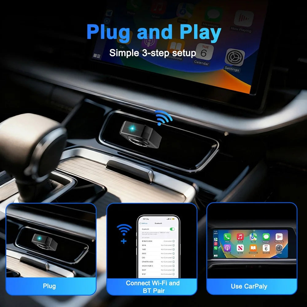 M32 2 in 1 AI Box Wireless Car Adapter for Car Play / Android Auto Vehicles Wired to Wireless Converter - Black - 4