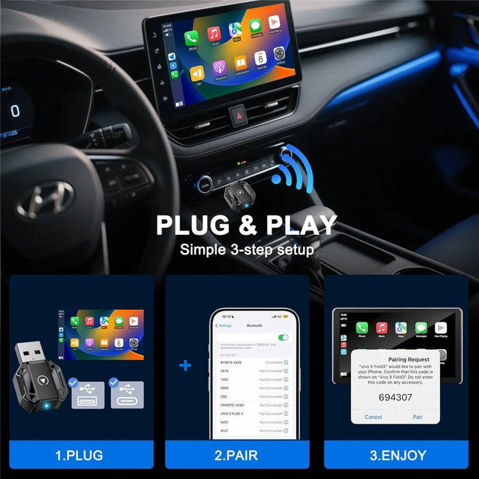 M36 2 in 1 Ai Box Wireless Car Adapter Car Play  /  Android Auto Wired to Wireless Converter for Vehicles - 2