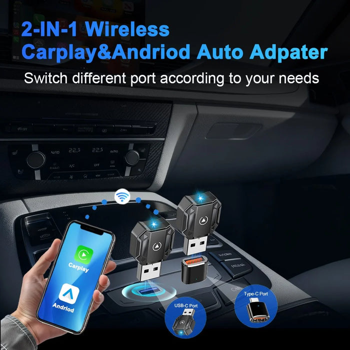 M36 2 in 1 Ai Box Wireless Car Adapter Car Play  /  Android Auto Wired to Wireless Converter for Vehicles - 3