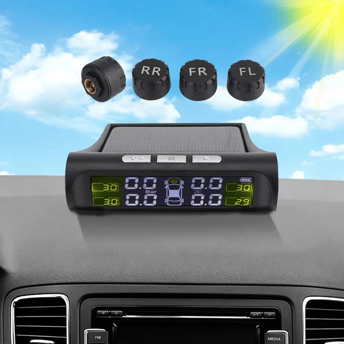T26 Solar Powered TPMS Buzzer Alert Tire Pressure Monitoring System with 4 External Sensors, Basic Version - 6