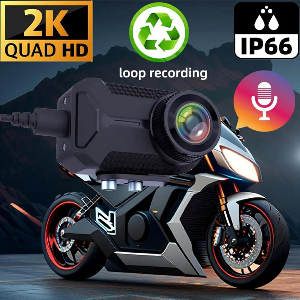 1080P HD Motorcycle Dash Cam IP66 Waterproof 170 Degree Wide Angle WiFi Camera for Riding Recording - 5