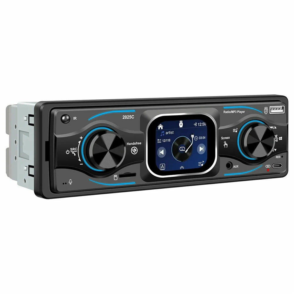 2025C Single DIN Car Stereo MP3 Player with 2.2 Inch Touch Screen Bluetooth-compatible Speaker FM Radio - 1