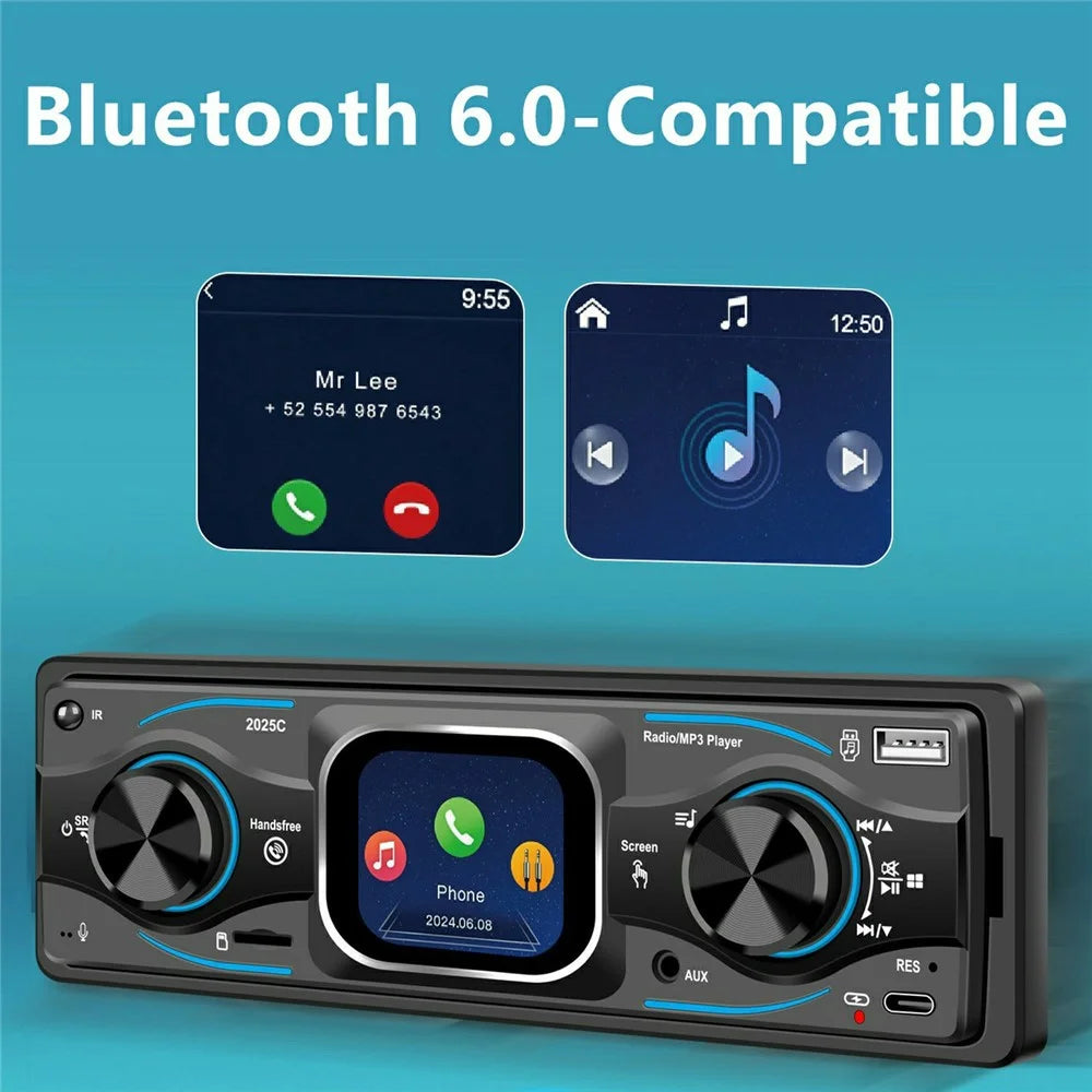 2025C Single DIN Car Stereo MP3 Player with 2.2 Inch Touch Screen Bluetooth-compatible Speaker FM Radio - 4
